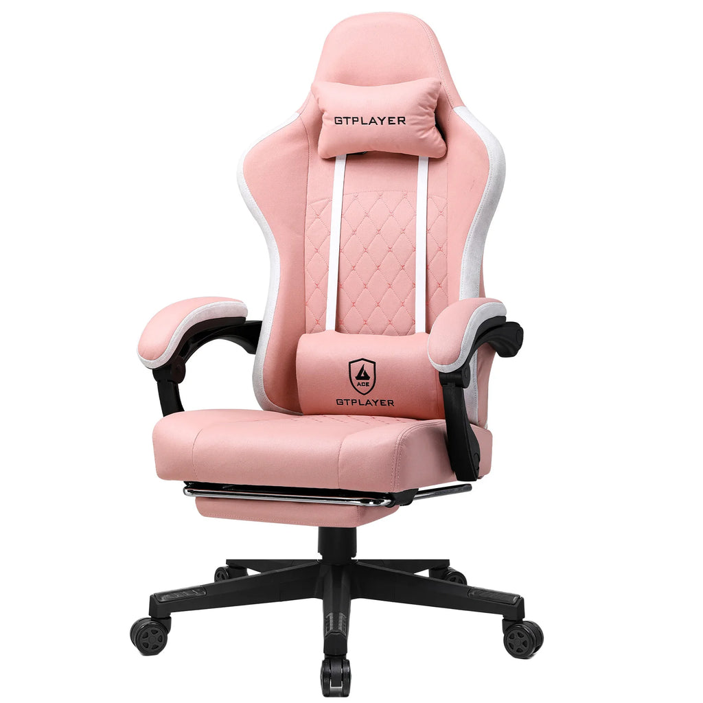 GTPLAYER Gaming Stuhl Ergonomischer Gaming Sessel Schreibtischstuhl mit Stoffoberfläche, Federsitzkissen, Verbindungsarmlehnen