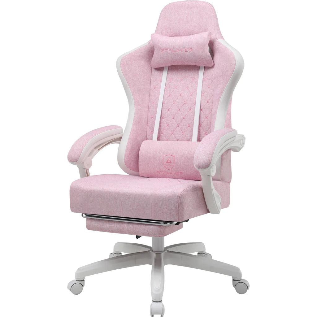 GTPLAYER Gaming Stuhl Ergonomischer Gaming Sessel Schreibtischstuhl mit Stoffoberfläche, Federsitzkissen, Verbindungsarmlehnen