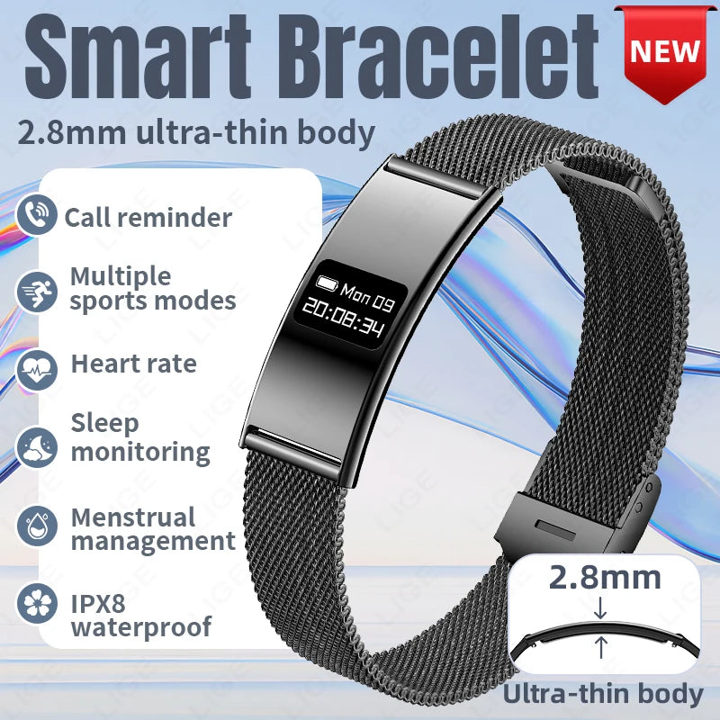 BWB8 (7days) Battery Smart Bracelet Ultra-thin Heart Rate SpO2 HRV Sleep Tracker Waterproof Wearable Activity Fitness Tracker