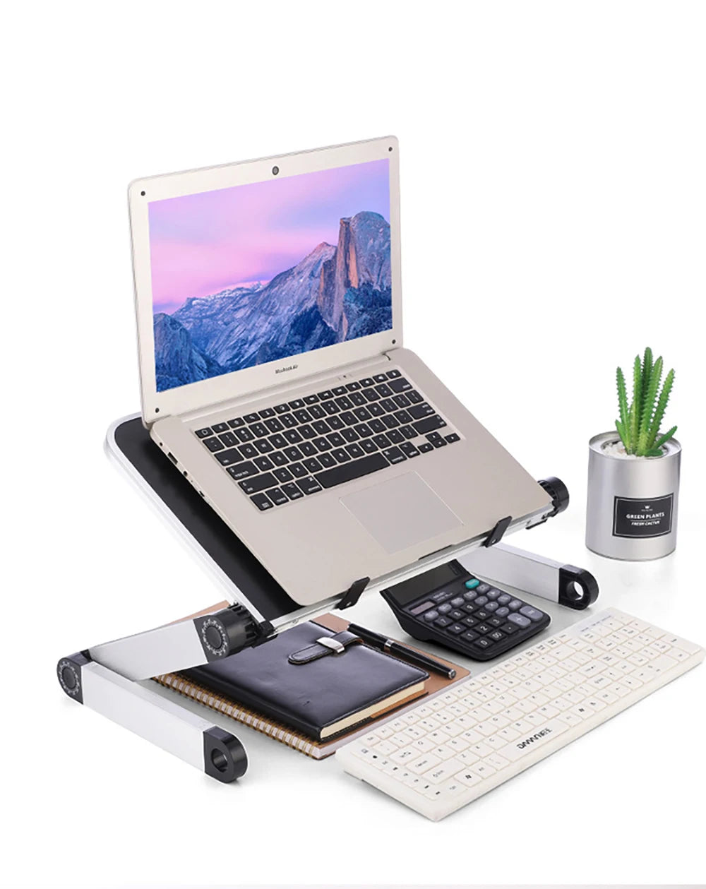 Adjustable Laptop Desk Stand Portable Aluminum Ergonomic Lapdesk For TV Bed Sofa PC Notebook Table Desk Stand With Mouse Pad