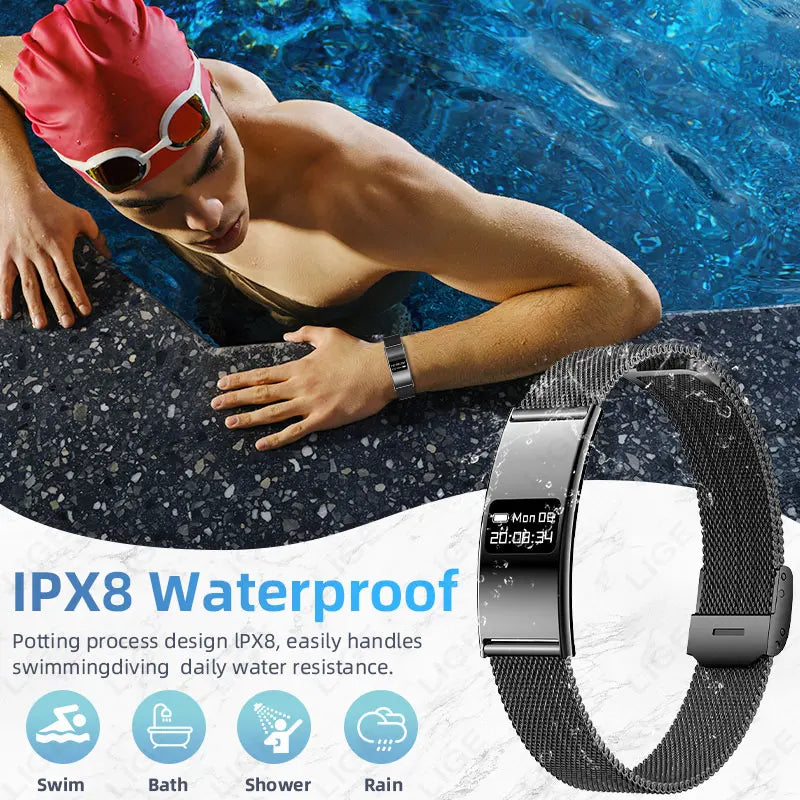 BWB8 (7days) Battery Smart Bracelet Ultra-thin Heart Rate SpO2 HRV Sleep Tracker Waterproof Wearable Activity Fitness Tracker