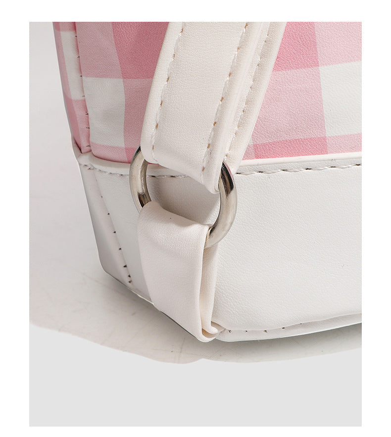 2026 New Summer Style Buttoned Mini Backpack Plaid Small School Bag Cute Backpack for Girls for Going Out