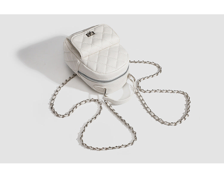 High-end sense mini diamond lattice chain shoulder bag women's 2024 new fashion all-match backpack handbag