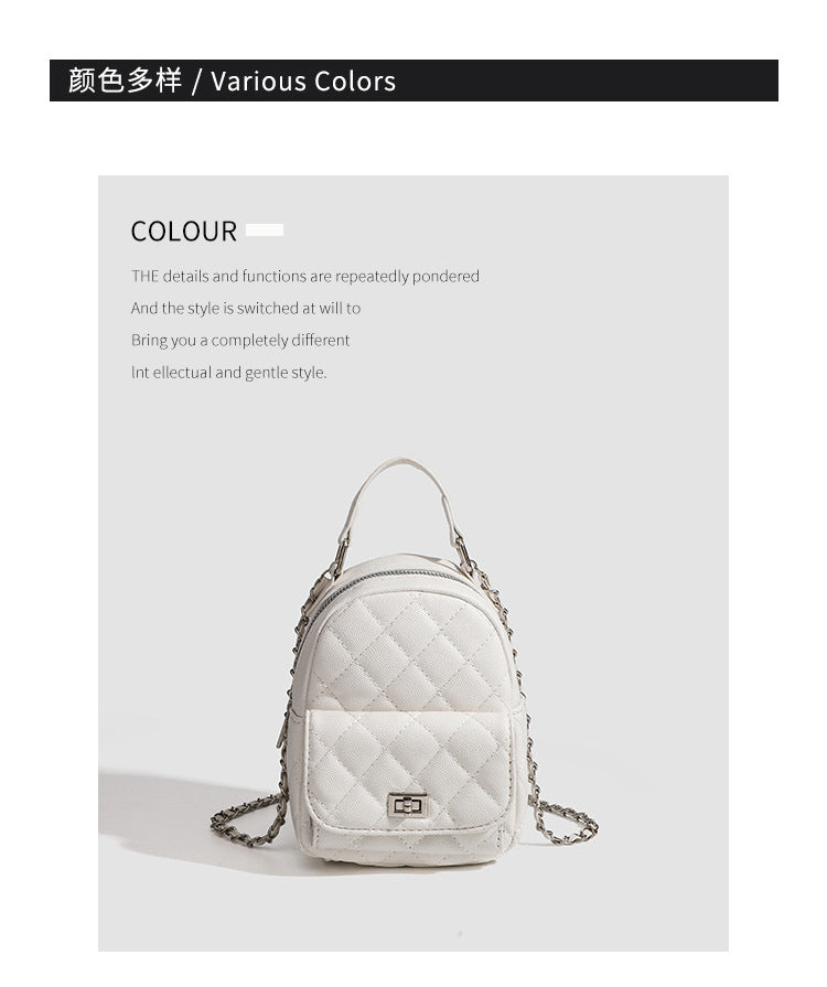 High-end sense mini diamond lattice chain shoulder bag women's 2024 new fashion all-match backpack handbag