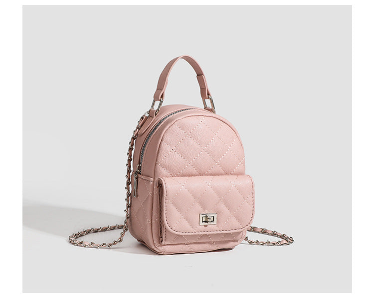 High-end sense mini diamond lattice chain shoulder bag women's 2024 new fashion all-match backpack handbag