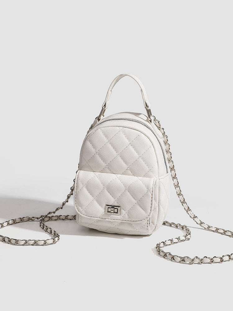 High-end sense mini diamond lattice chain shoulder bag women's 2024 new fashion all-match backpack handbag
