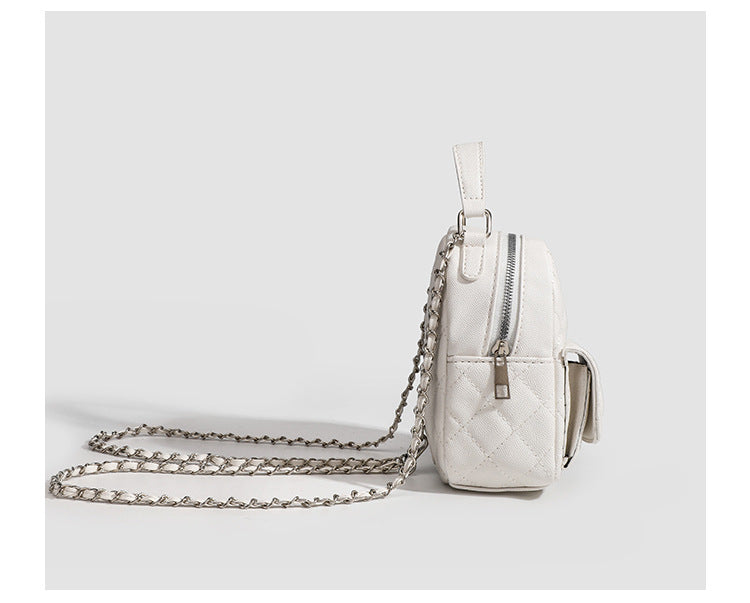 High-end sense mini diamond lattice chain shoulder bag women's 2024 new fashion all-match backpack handbag
