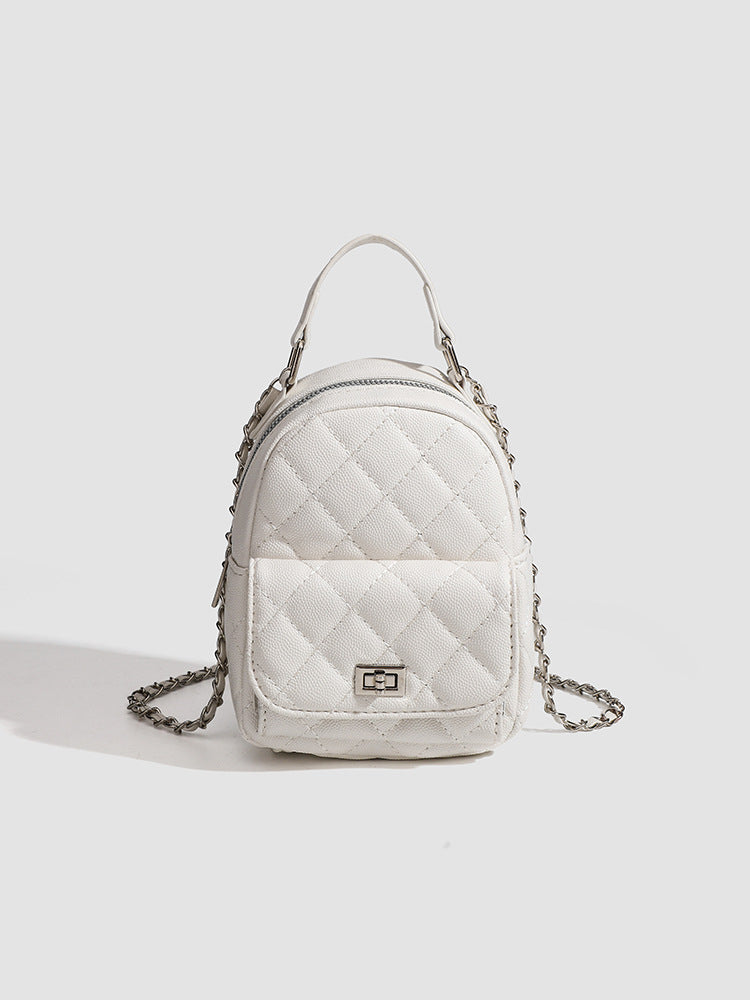 High-end sense mini diamond lattice chain shoulder bag women's 2024 new fashion all-match backpack handbag