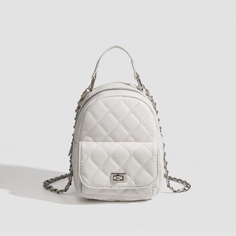 High-end sense mini diamond lattice chain shoulder bag women's 2024 new fashion all-match backpack handbag