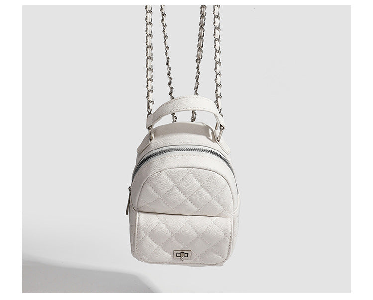 High-end sense mini diamond lattice chain shoulder bag women's 2024 new fashion all-match backpack handbag