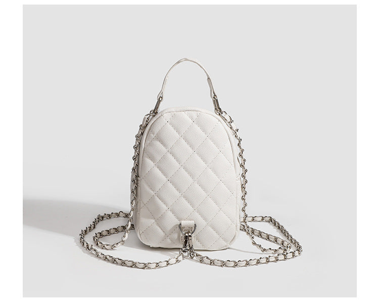 High-end sense mini diamond lattice chain shoulder bag women's 2024 new fashion all-match backpack handbag