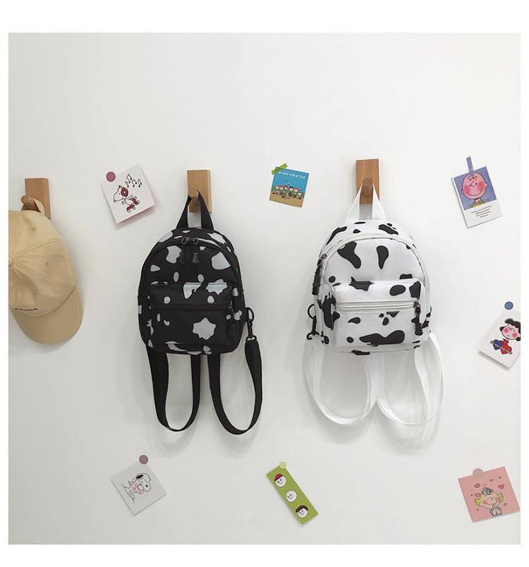 Bag Women's Bag 2024 New Backpack Dairy Cow Pattern Backpack Outdoor Travel Small Backpack Casual Backpack