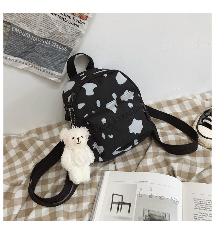 Bag Women's Bag 2024 New Backpack Dairy Cow Pattern Backpack Outdoor Travel Small Backpack Casual Backpack