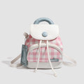 2026 New Summer Style Buttoned Mini Backpack Plaid Small School Bag Cute Backpack for Girls for Going Out