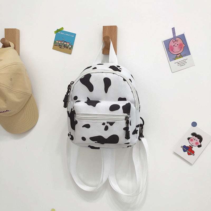 Bag Women's Bag 2024 New Backpack Dairy Cow Pattern Backpack Outdoor Travel Small Backpack Casual Backpack