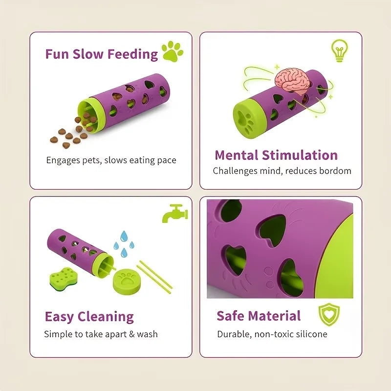 Pet Slow Feeder Treat Dispenser Interactive Detachable Bite Resistant Chew Toy for Dogs Cats Indoor Outdoor Mental Stimulation