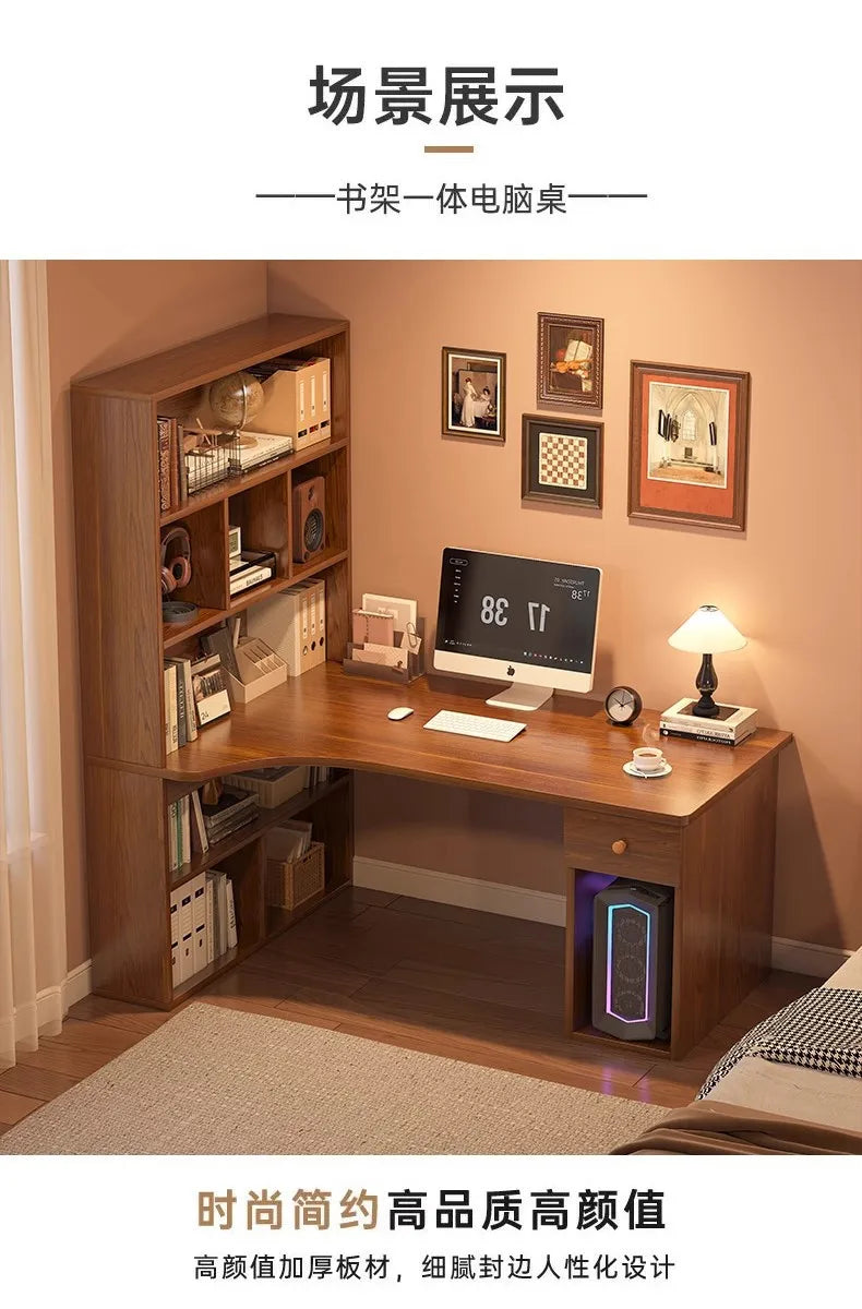 Large Computer Desk Bookshelf Corner Desks Home Desktop Computer Table L-shaped Long Writing Desks Double E-sports Gaming Table
