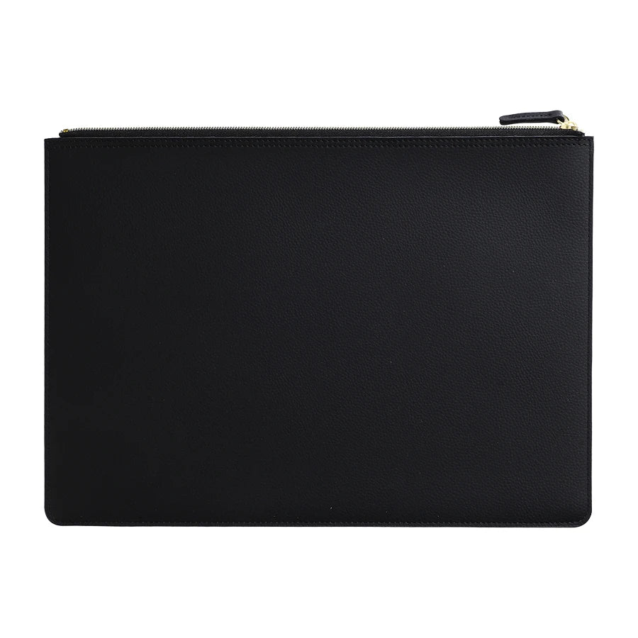 Leather Business A4 File Folder Zipper Document Bag Contract File Organizer Briefcase Portfolio,Bag For Contract/Invoice Storage