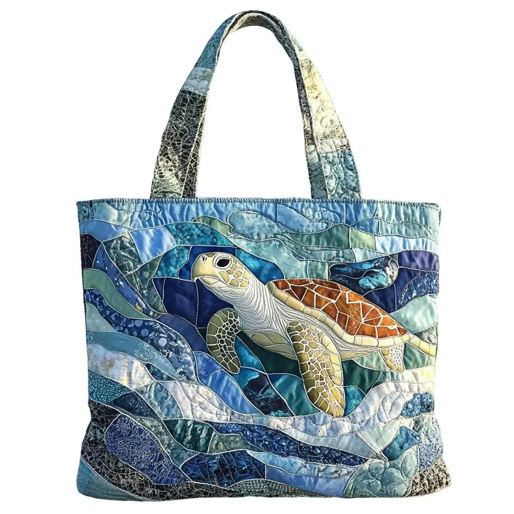 Vintage Quilted Tote Bag Women Lightweight Travel Bag Purse Cotton Shoulder Tote Bag For Shopping Grocery & Beach Bag