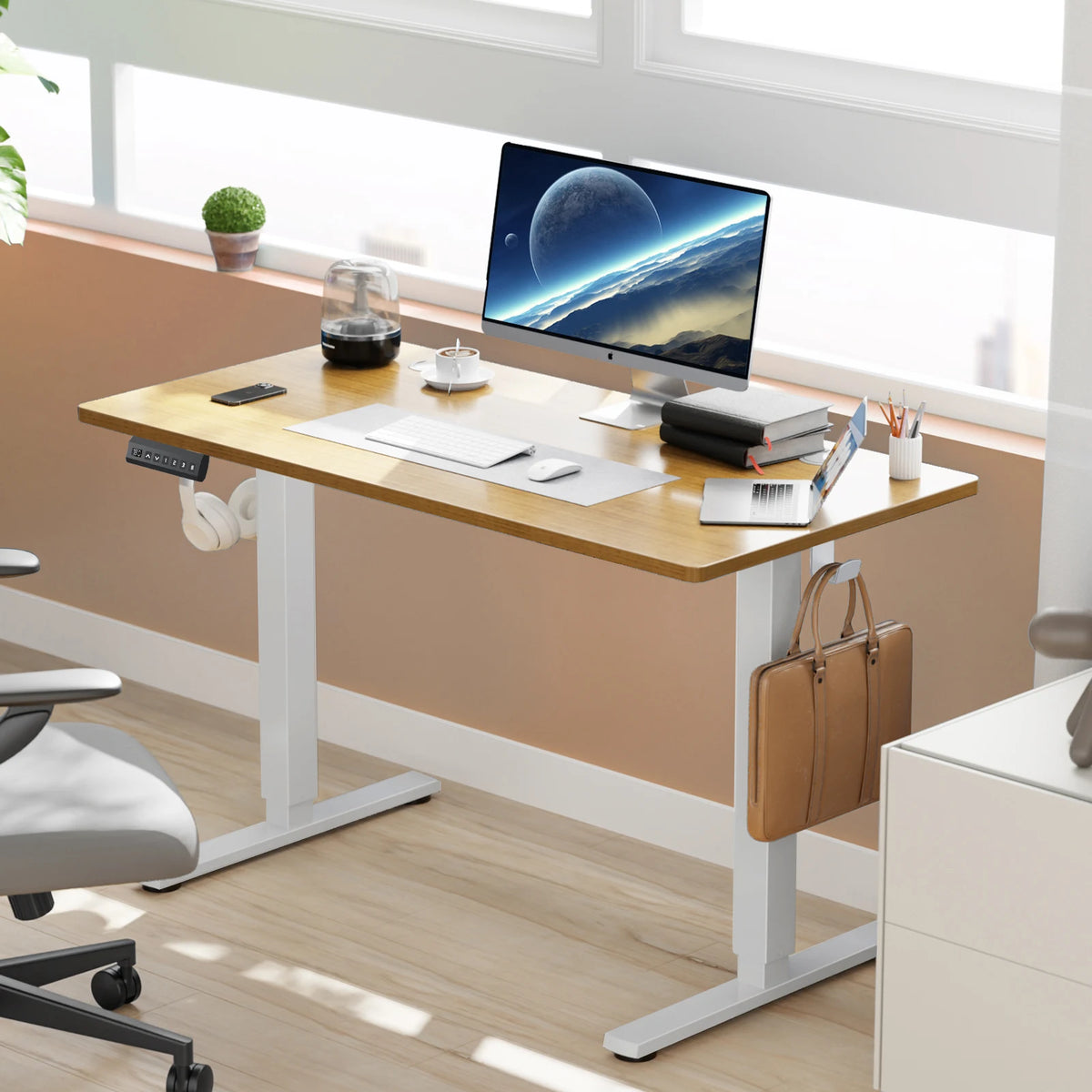 JHK Electric Standing Desk Height Adjustable 40x24 Inch Stand Up Sit Stand Computer Desk Workstation Ergonomic Work Table