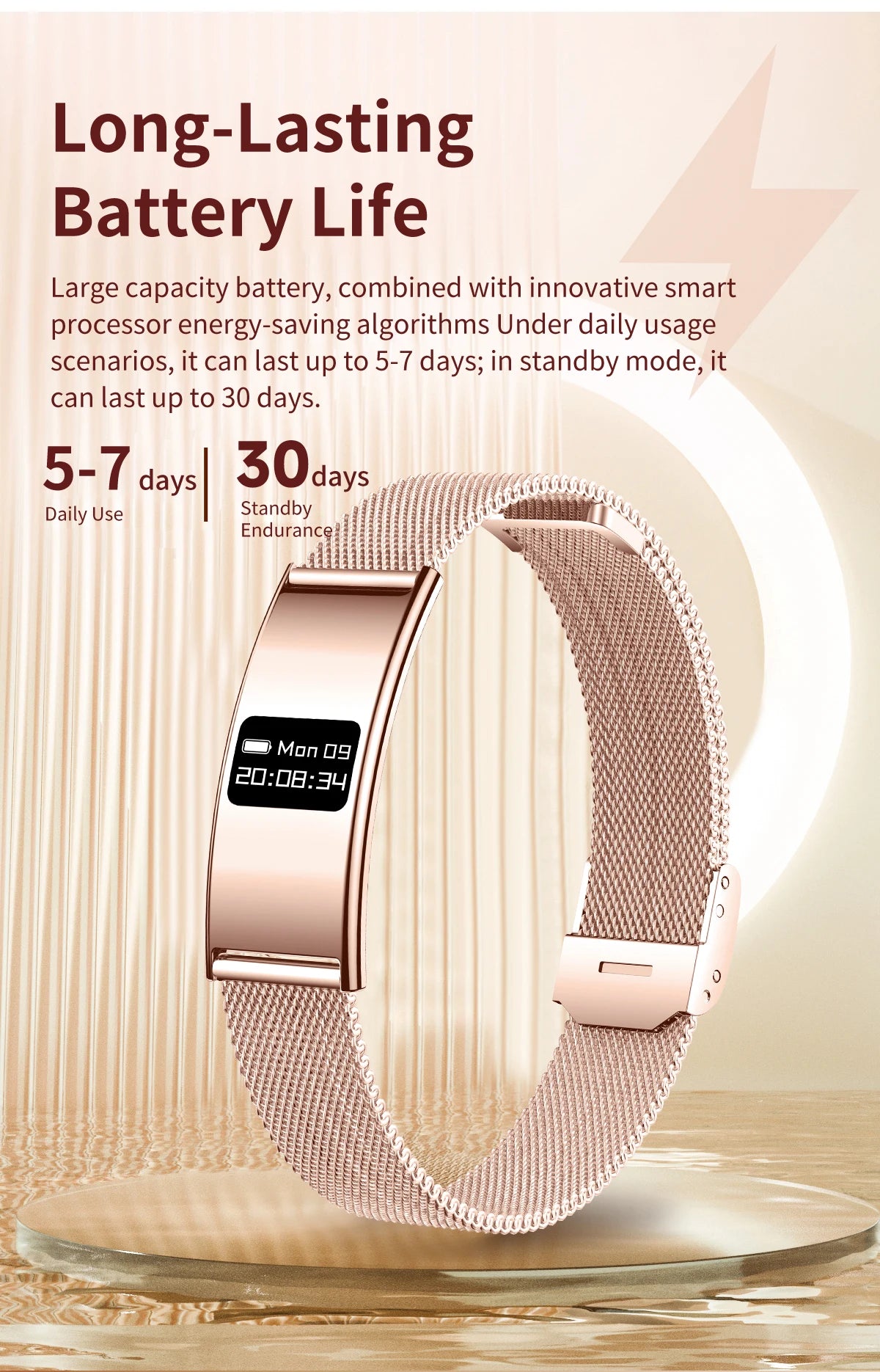 LIGE New 2.8mm Electronic Screen Smart Wristbands Heart Rate Blood Oxygen Monitor Smart Watch Waterproof Sports Fashion Bracelet