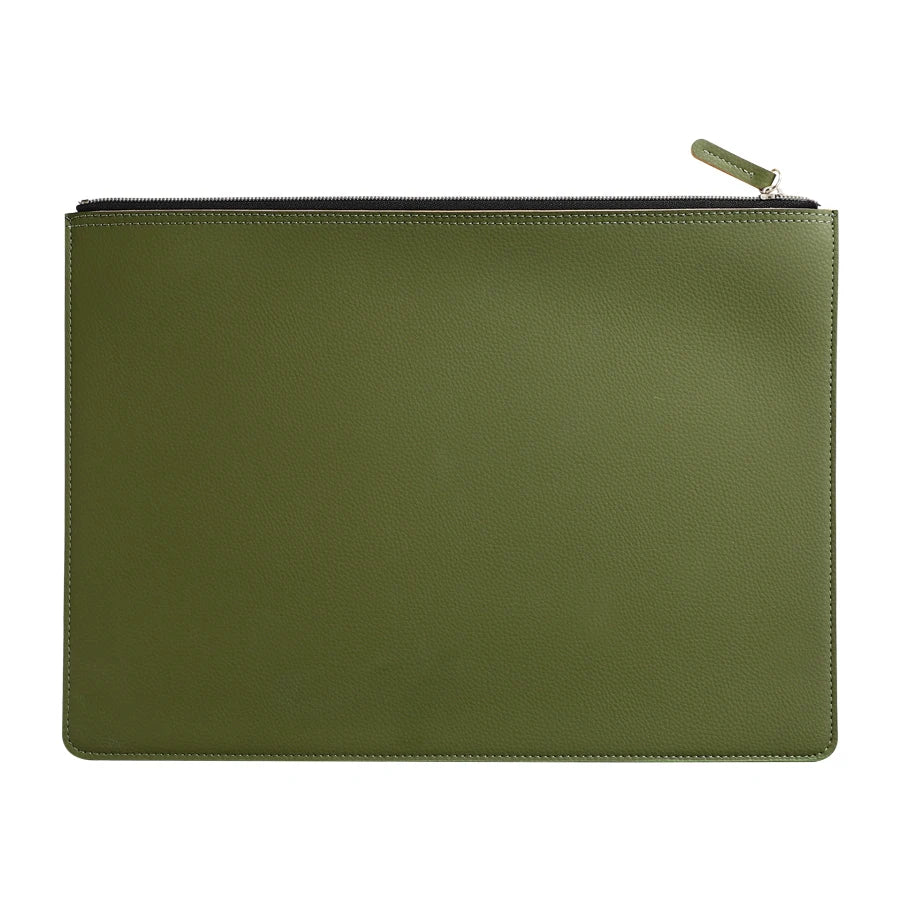 Leather Business A4 File Folder Zipper Document Bag Contract File Organizer Briefcase Portfolio,Bag For Contract/Invoice Storage