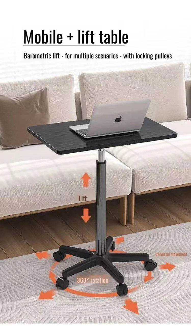 Small lift desk computer desk work desk with pulleys movable standing desk bedside table office desk