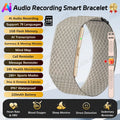 LIGE Audio Recorder Smart Bracelet 79 Languages AI Transcription 1GB Sports Fitness Band Health Monitor Watches Voice Recording