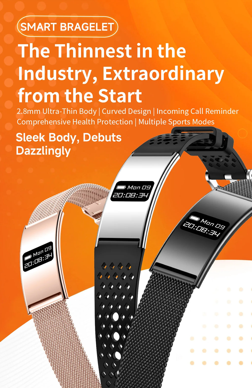 New Men Sports Smart Bracelet Heart Rate Fitness Tracker IPX8 Waterproof Smart Band Pedometer Call Reminder Smartwatches Women