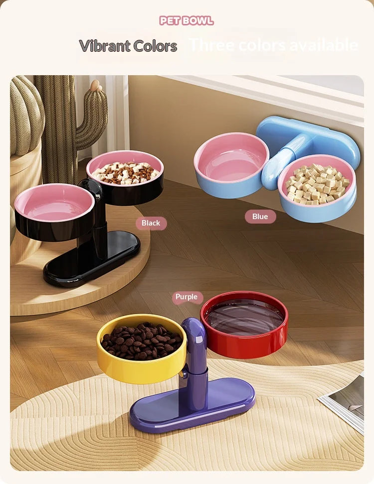 Pet supplies: Cat bowls/water bowls, dog bowls, tip-over resistant pet bowls, height adjustable.