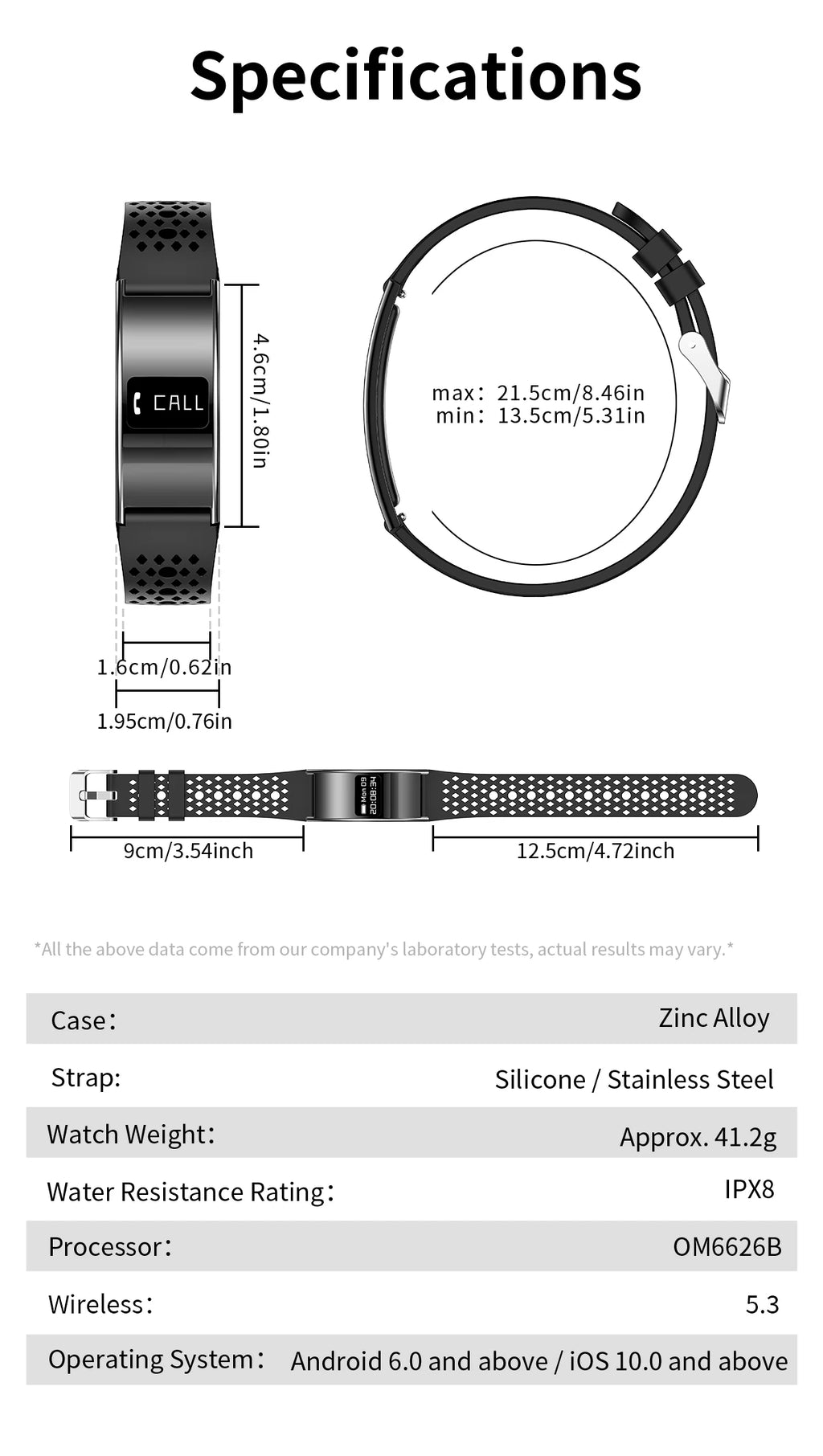 LIGE Utra-thin Wristband Sport Fitness Tracker Health Smart Bracelet Pedometer Heart Rate Monitor Smart Watch Call Reminder