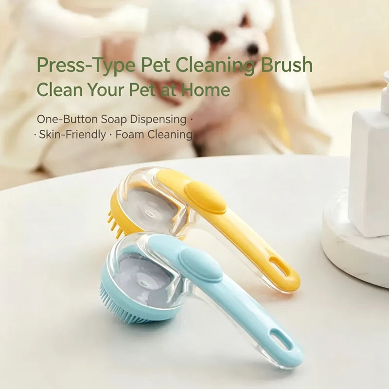 Pet Bath Brush for Dog Cat Liquid Adding Massage Shampoo Brush Pet Hair Washing Scrubbing Grooming Head Massage Comb Small Tools