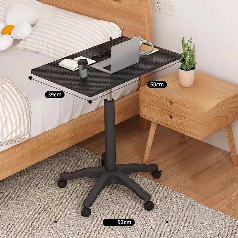 Small lift desk computer desk work desk with pulleys movable standing desk bedside table office desk
