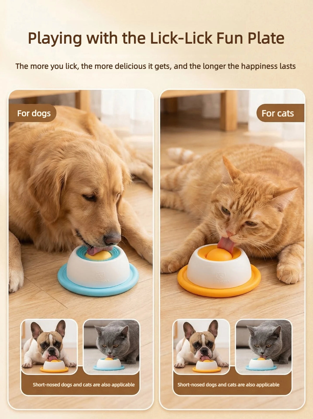 Pet Lick Mat Toy, Slow Feeding Dispenser Mat, Interactive Enrichment Training Toy, Non‑slip Crate Accessory for Dogs Cats