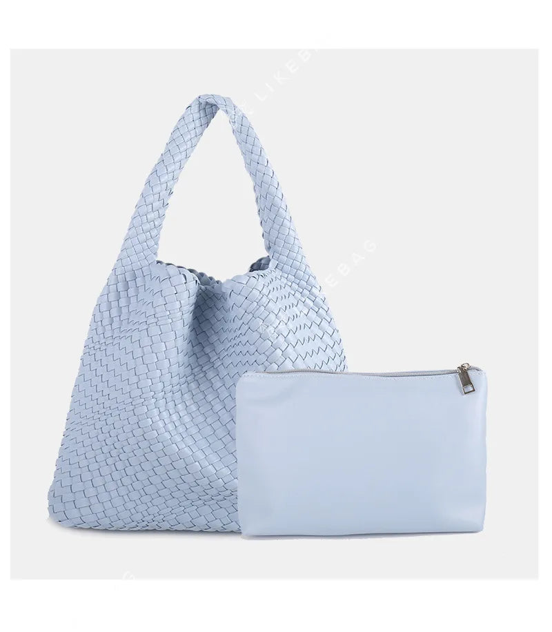 ZR DIARY Handmade Woven Bag Women PU Leather Large Capacity Totes Fashion Shoulder Bag 224BZ9389-1