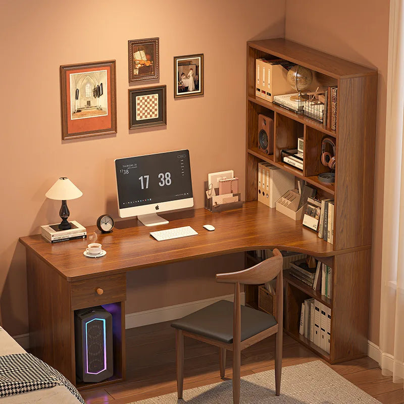 Large Computer Desk Bookshelf Corner Desks Home Desktop Computer Table L-shaped Long Writing Desks Double E-sports Gaming Table