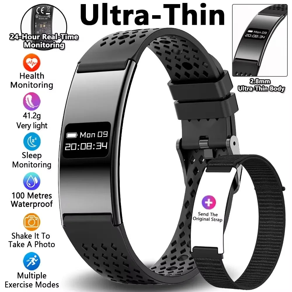New Men Sports Smart Bracelet Heart Rate Fitness Tracker IPX8 Waterproof Smart Band Pedometer Call Reminder Smartwatches Women