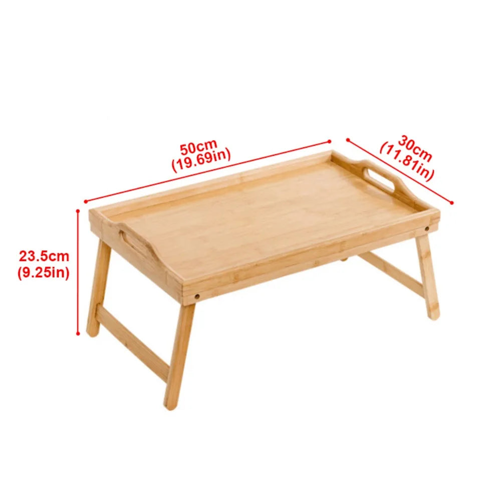 New Folding Table Multifunction Bamboo Dining-table Mini Breakfast Dessert Tray Bedroom