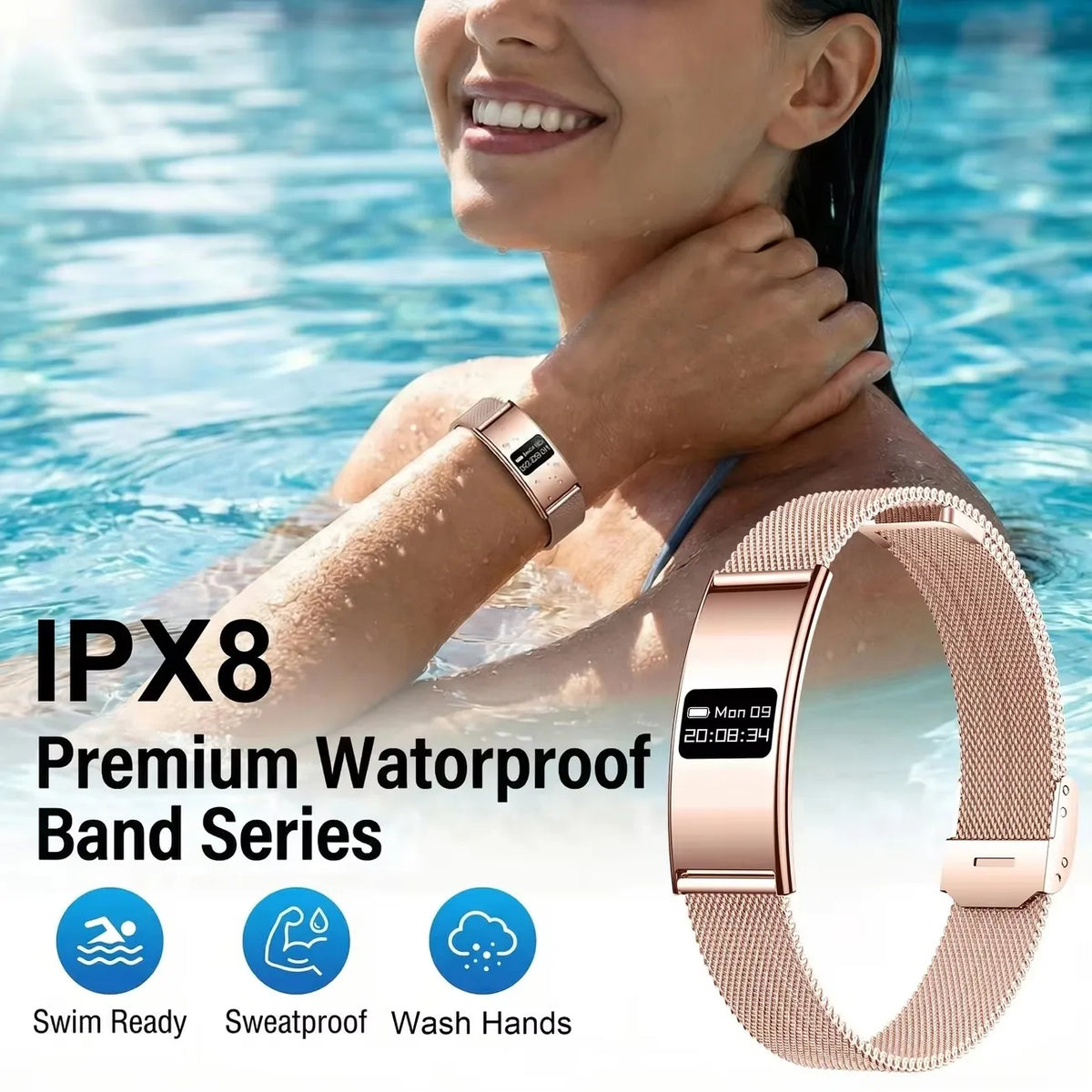 New Men Sports Smart Bracelet Heart Rate Fitness Tracker IPX8 Waterproof Smart Band Pedometer Call Reminder Smartwatches Women