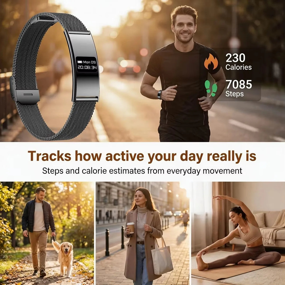 New Men Sports Smart Bracelet Heart Rate Fitness Tracker IPX8 Waterproof Smart Band Pedometer Call Reminder Smartwatches Women