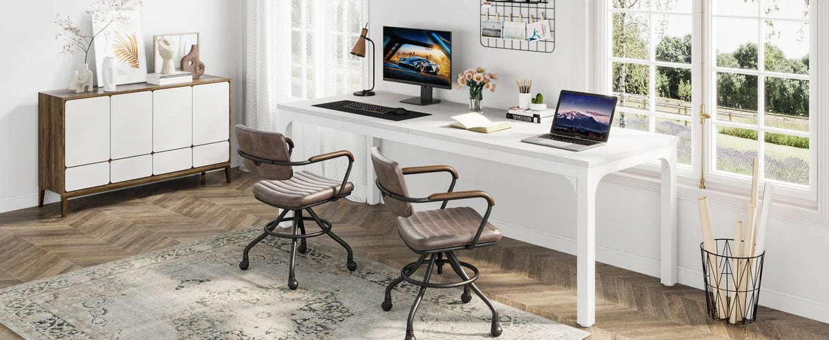 Tribesigns 78.7 Inches Extra Long Computer Desk 2 Person Desk, Double Long Desk, Workstaion for Home Office