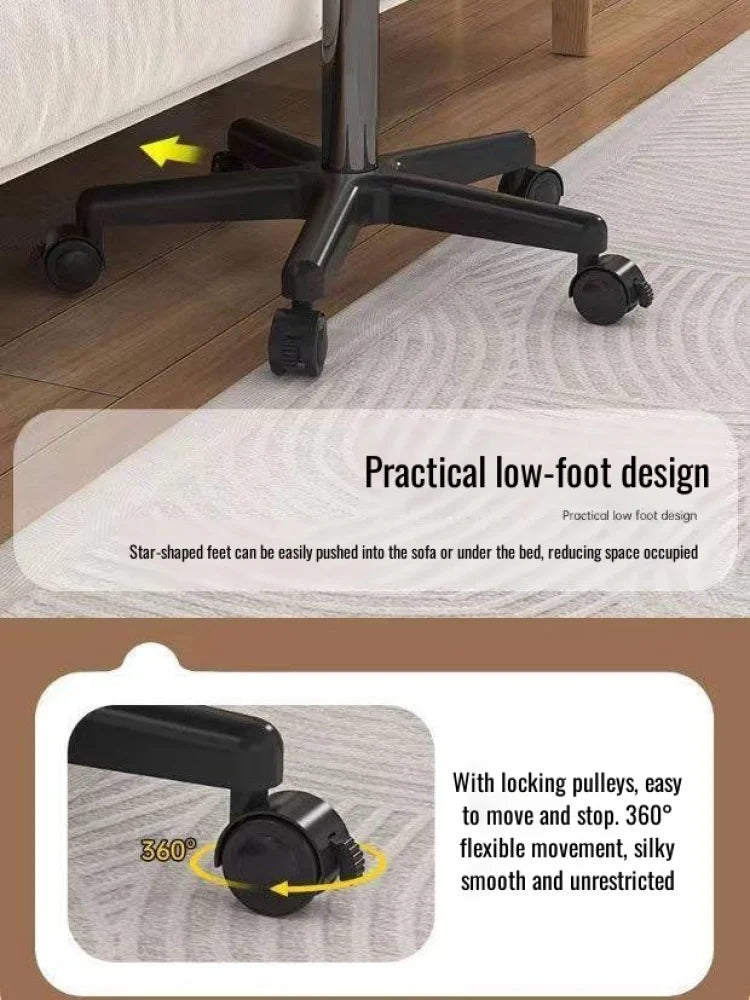 Small lift desk computer desk work desk with pulleys movable standing desk bedside table office desk