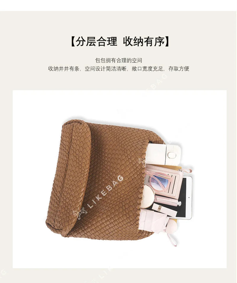 ZR DIARY Handmade Woven Bag Women PU Leather Large Capacity Totes Fashion Shoulder Bag 224BZ9389-1