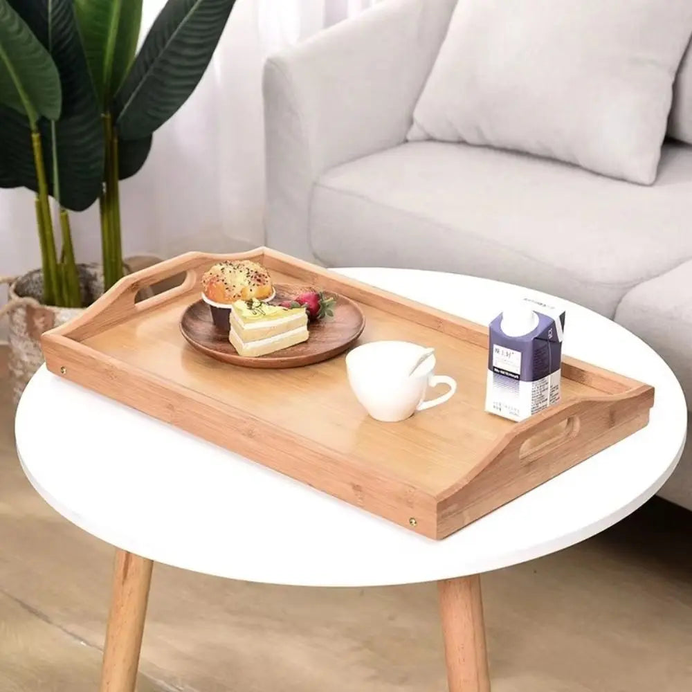 New Folding Table Multifunction Bamboo Dining-table Mini Breakfast Dessert Tray Bedroom
