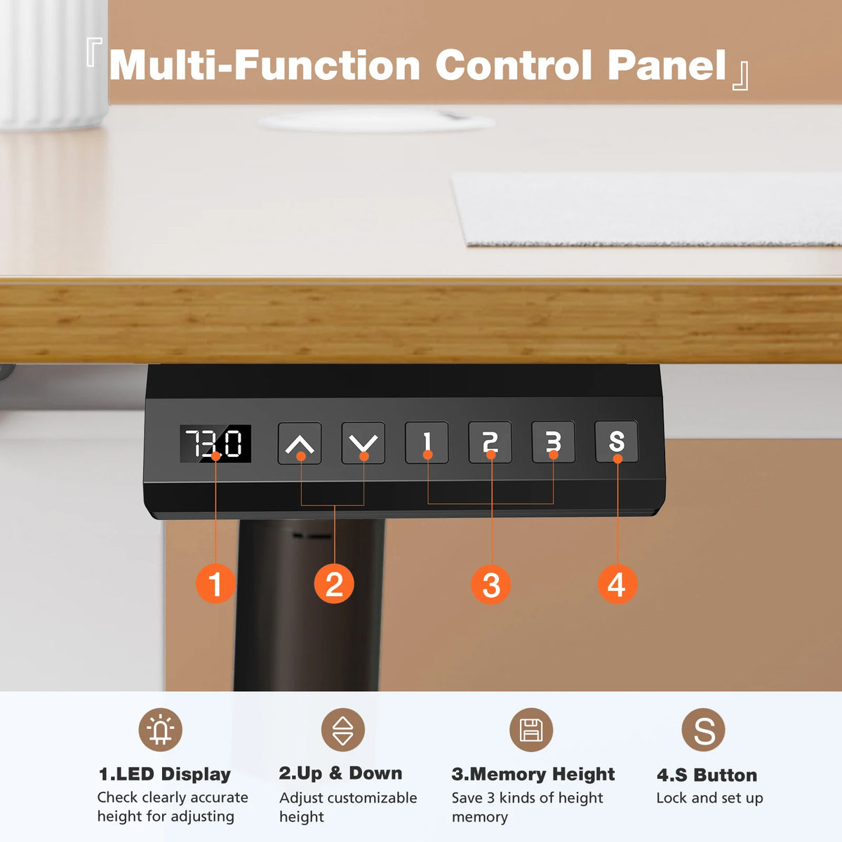 JHK Electric Standing Desk Height Adjustable 40x24 Inch Stand Up Sit Stand Computer Desk Workstation Ergonomic Work Table