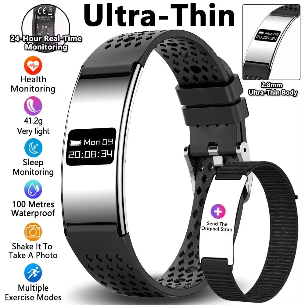 New Men Sports Smart Bracelet Heart Rate Fitness Tracker IPX8 Waterproof Smart Band Pedometer Call Reminder Smartwatches Women