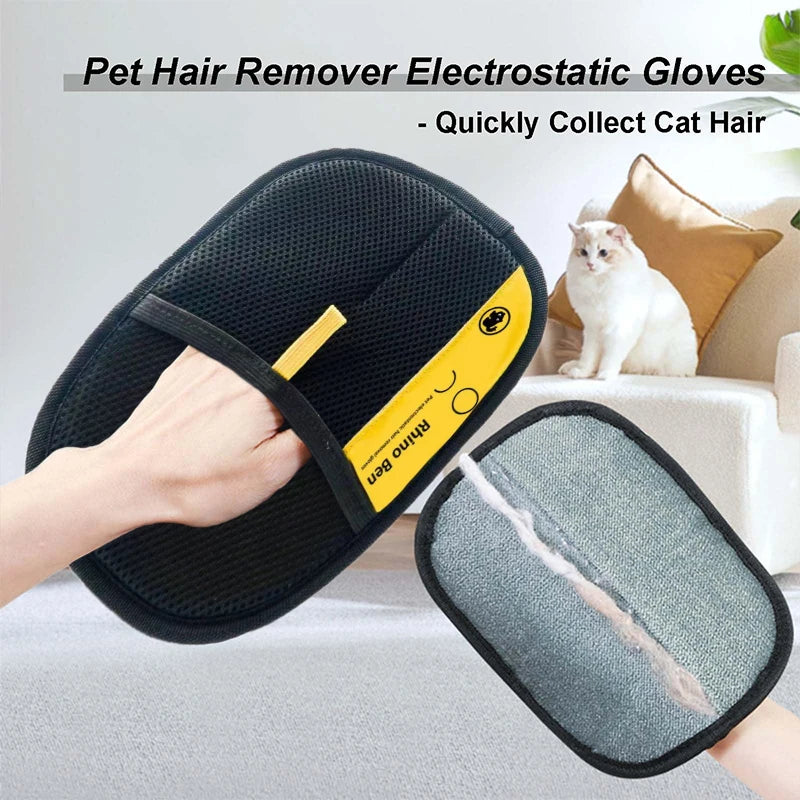 Pet Hair Remover Electrostatic Gloves, 2025 New Pet Hair Removal Glove For Cats & Dogs
