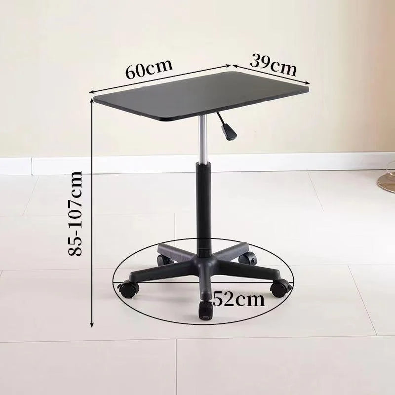 Small lift desk computer desk work desk with pulleys movable standing desk bedside table office desk