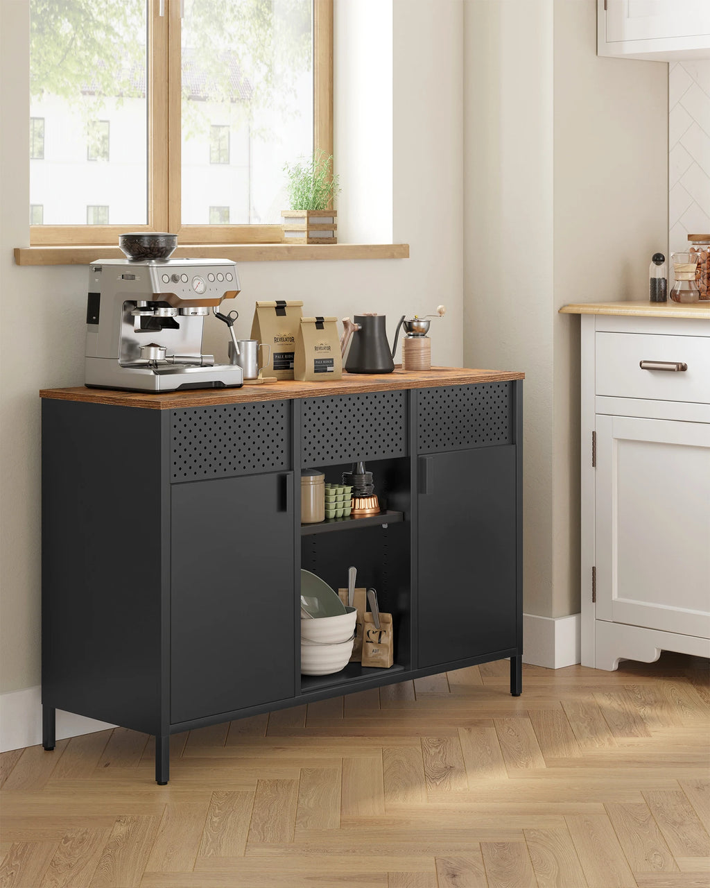 SONGMICS storage s wardrobe metal wardrobe wardrobe with double door
