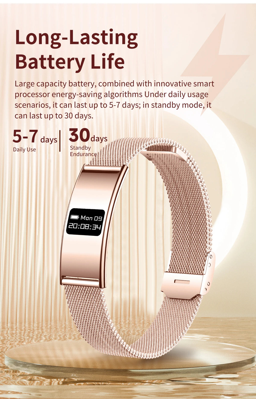 LIGE Utra-thin Wristband Sport Fitness Tracker Health Smart Bracelet Pedometer Heart Rate Monitor Smart Watch Call Reminder